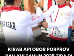 Kirab Api Porprov Bali XVI 2025 Tiba di Denpasar, Diserahkan dari Kontingen Badung
